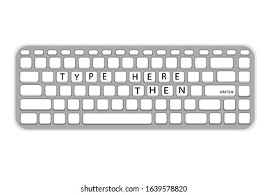 keyboard personal computer or laptop vector illustration with button