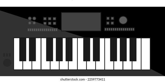 Keyboard Piano icon, vector, cartoon illustration. Musical instrument element that can be used for social media content, presentations, audio production, band