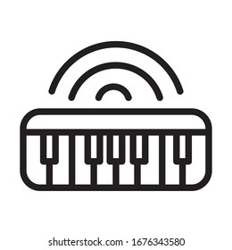 keyboard piano music sound line style icon vector illustration