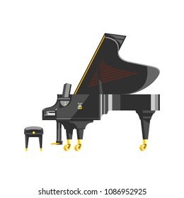 Keyboard piano musical instrument classical musician equipment vector illustration