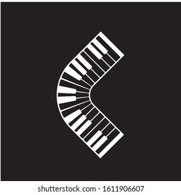Keyboard piano vector Musical instrument illustration design template