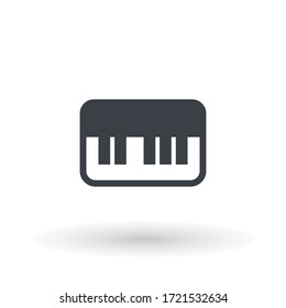 Keyboard piano vector Musical instrument illustration design Music and pianist, musician, synthesizer symbol. Flat Vector illustration. Button Set