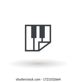 Keyboard piano vector Musical instrument illustration design Music and pianist, musician, synthesizer symbol. Flat Vector illustration. Button Set