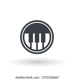 Keyboard piano vector Musical instrument illustration design Music and pianist, musician, synthesizer symbol. Flat Vector illustration. Button Set