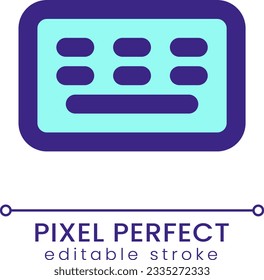 Keyboard pixel perfect RGB color ui icon. Typing message. Online communication. Simple filled line element. GUI, UX design for mobile app. Vector isolated pictogram. Editable stroke. Poppins font used
