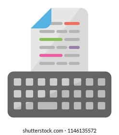 A keyboard with a printed page describing the concept of online task 