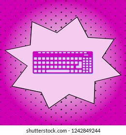 Keyboard .Purple icon pop-art background .Vector.