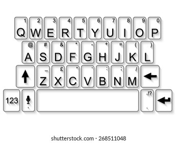 KEYBOARD QWERTY FLAT BLACK
