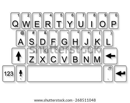 KEYBOARD QWERTY FLAT BLACK