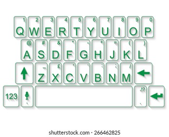 KEYBOARD QWERTY FLAT GREEN