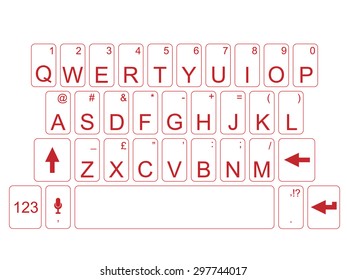 KEYBOARD QWERTY RED