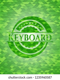 Keyboard realistic green mosaic emblem