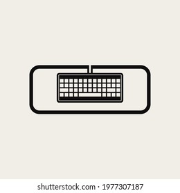 Keyboard and rectangle icon graphic design vector illustration