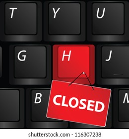 keyboard with red close sign vector illustration