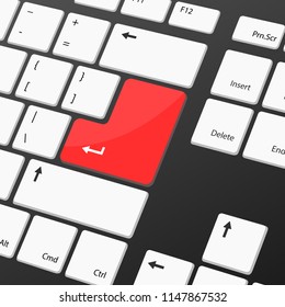 Keyboard with red Enter button