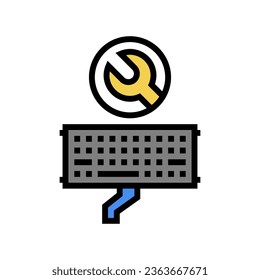 keyboard replacement repair computer color icon vector. keyboard replacement repair computer sign. isolated symbol illustration