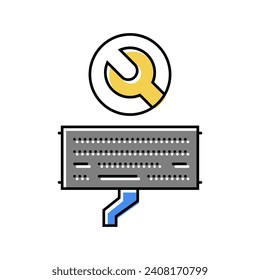 keyboard replacement repair computer color icon vector. keyboard replacement repair computer sign. isolated symbol illustration