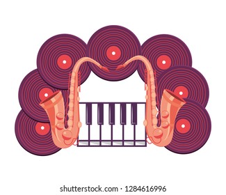 keyboard with saxophone