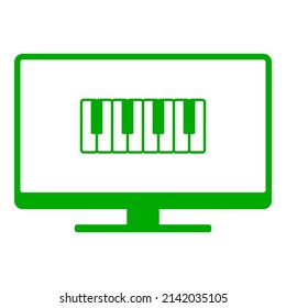 Keyboard and screen on white