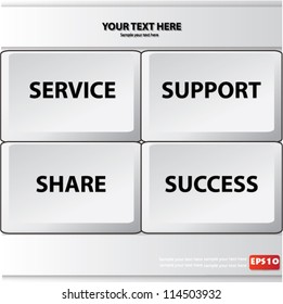 Keyboard service ,support,share and success,Vector
