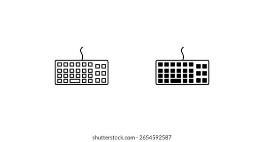ícone de conjunto de teclado com fundo branco vetor ilustração stock