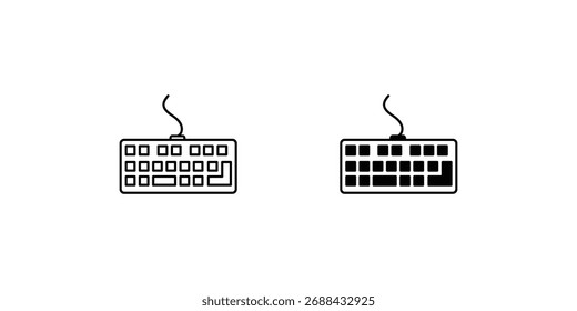 Keyboard set icon with white background vector stock illustration
