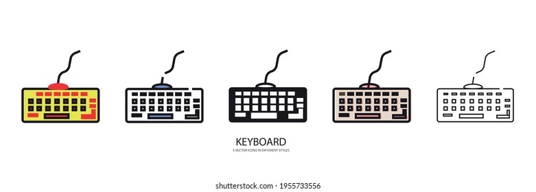 Keyboard set vector type icon