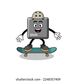 mascota de teclas de desplazamiento del teclado que reproduce un tablero de patines , diseño de caracteres