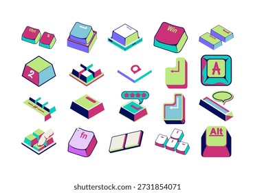 Keyboard Shortcut Element Icon Set