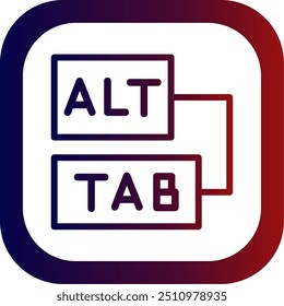 Keyboard shortcuts Line Line Gradient Round Corner Vector Icon Design