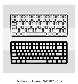 Keyboard , Keyboard Silhouette, Computer Keyboard, Key Board, Keys Pc Key board, Key Board Silhouette, Vector, Keyboard Outline, Eps, Cut file