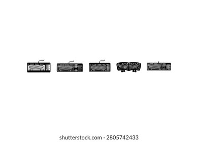 Keyboard Silhouette Vector Collection Set