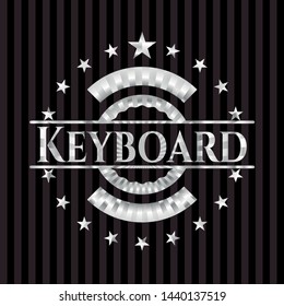 Keyboard silver emblem. Vector Illustration. Mosaic.