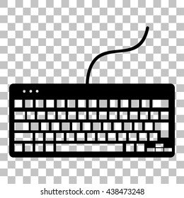 Keyboard simple sign. Flat style black icon on transparent background.