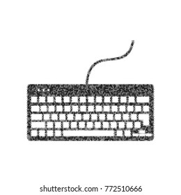 Keyboard simple sign. Vector. Black icon from many ovelapping circles with random opacity on white background. Noisy. Isolated.