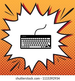 Keyboard simple sign. Vector. Comics style icon on pop-art background.