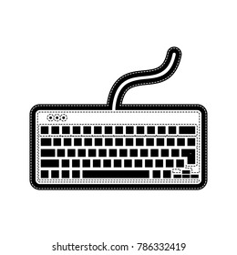 Keyboard simple sign. Vector. Flat style black icon on white.