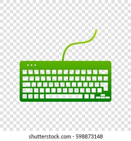 Keyboard simple sign. Vector. Green gradient icon on transparent background.
