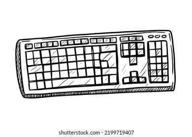 Keyboard Sketch Vector Illustration On White Stock Vector (Royalty Free ...