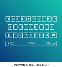 Keyboard of smartphone, alphabet buttons. Qwerty Vector illustration