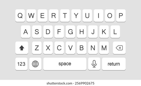 Keyboard for smartphone in gray