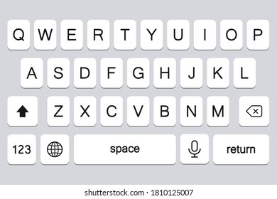 Keyboard for smartphone in gray. Vector illustration