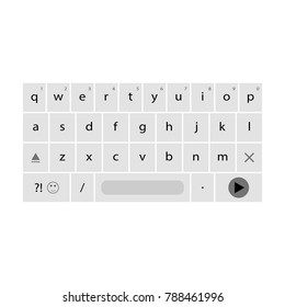 Keyboard smartphone isolated. Vector keyboard phone with touch button for messaging interface communication illustration