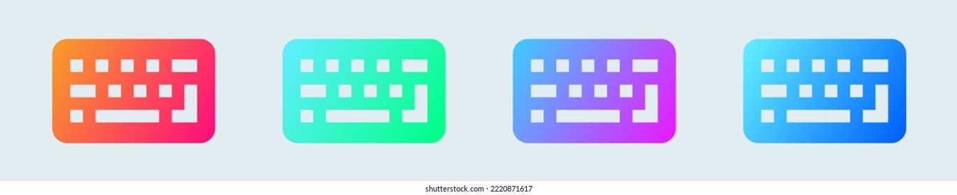 Keyboard solid icon in gradient colors. Computer button signs vector illustration.