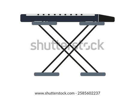 Keyboard stand for musicians in a modern practice space during the day