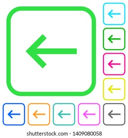 Keyboard tab vivid colored flat icons in curved borders on white background