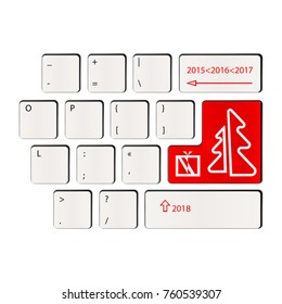 Keyboard - time of gifts - Happy New Year 2018