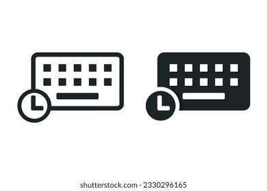 Keyboard time icon. illustration vector