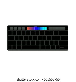 Keyboard touchbar panel on white background. Vector illustration