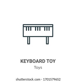 Keyboard toy outline vector icon. Thin line black keyboard toy icon, flat vector simple element illustration from editable toys concept isolated stroke on white background